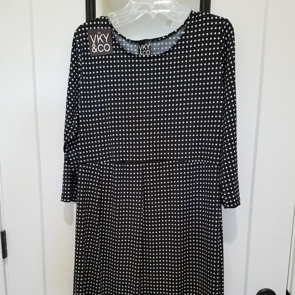 dress black white polka dots